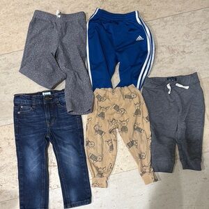Lot of 5 pairs of 18 months pants: Adidas Sweatpants Comfortable Joggers Hudson